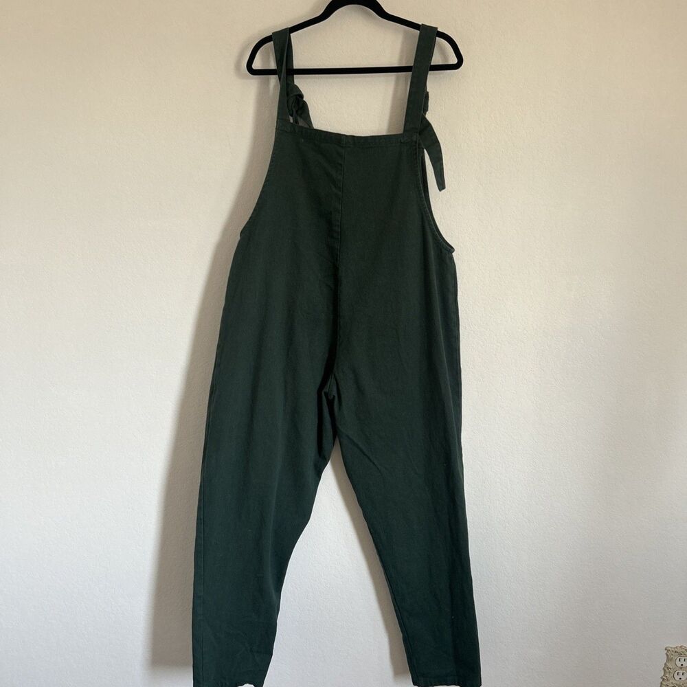 Lucy & Yak Jumpsuit Forest Green Denim One-Piece Dungaree Overalls Sz L 32 - Picture 2 of 12